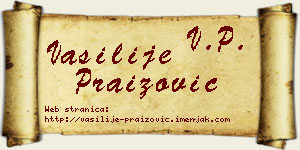 Vasilije Praizović vizit kartica